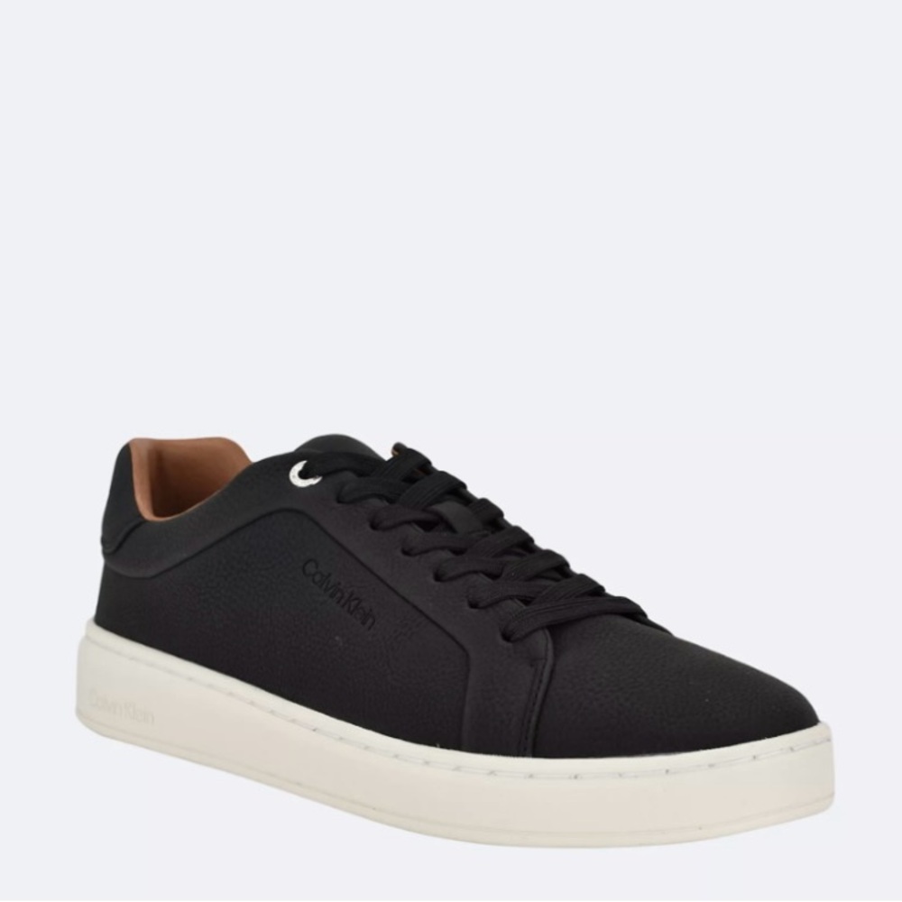Calvin Klein Men's Black and White Sneakers | Men's Wivlo Sneaker